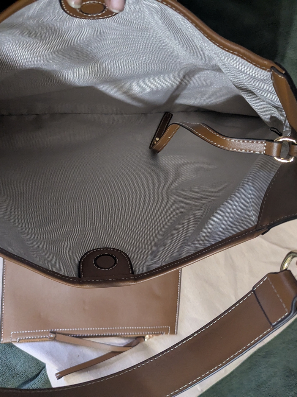 Brown GG Canvas Shoulder Bag with Leather Trim - Picture 3 of 5